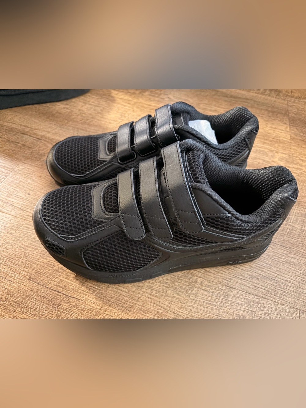 Brand New Womens Black Velcro Athletic Shoes